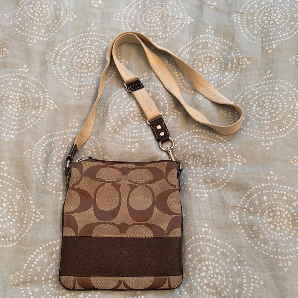 Coach Brown and Tan Crossbody Bag